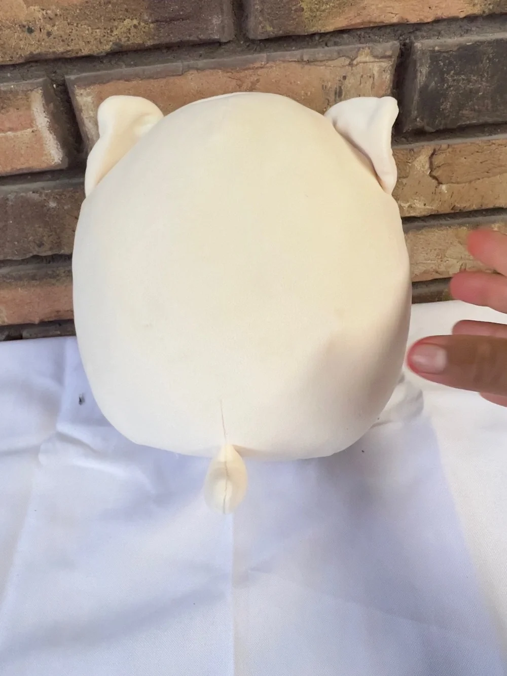 Cream and Purple Plush Animal Pillow - Soft Kids Stuffed Toy